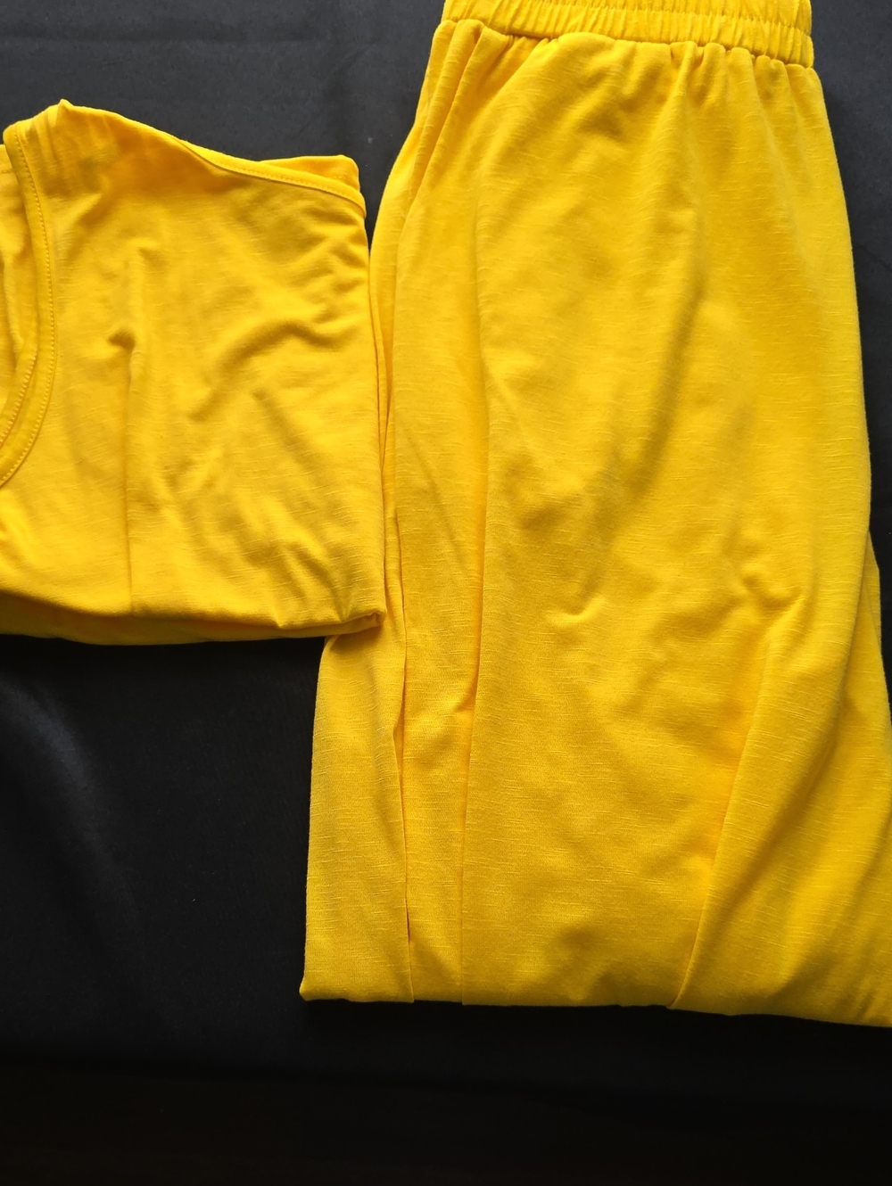 Bright Yellow Two-Piece Lounge Set With Pockets - Picture 2 of 9